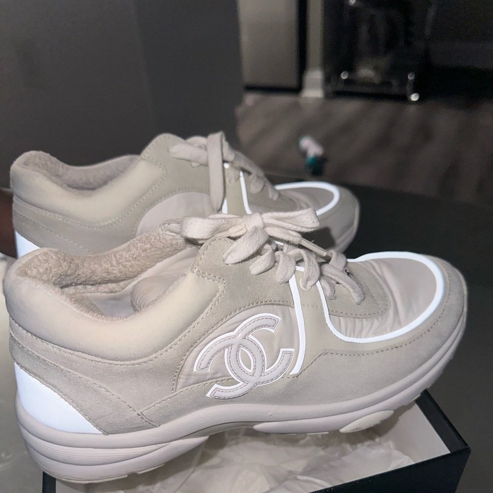 White Chanel sneakers